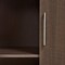 Dark Brown Oak Bedroom Wardrobe Cabinet with Keyboard Tray Charging Station and Storage Organizer